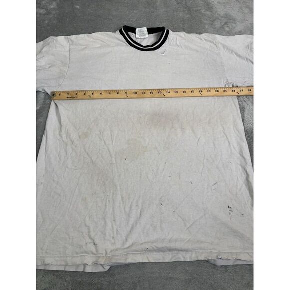 Vintage 90s Nike Short Sleeve T Shirt Men's Size Large White Distressed - Picture 10 of 13